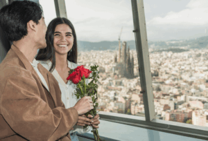 Couple with roses on Saint George's Day