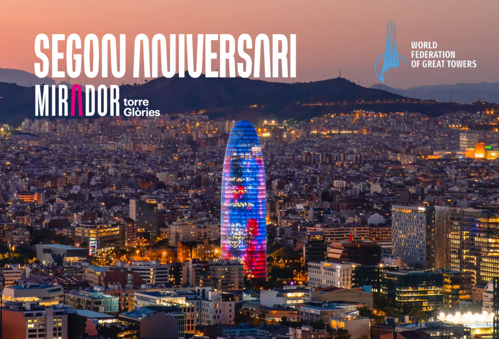 Mirador torre Glòries celebra el seu segon aniversari i és el nou membre de la World Federation of Great Towers